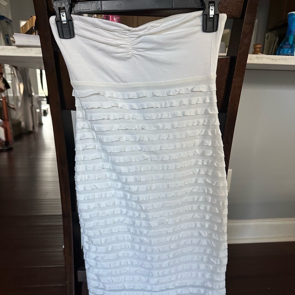 Elegant White Ruffled Dress